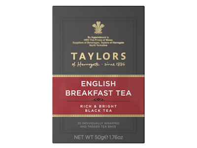 Taylors English Breakf musta tee 20ps