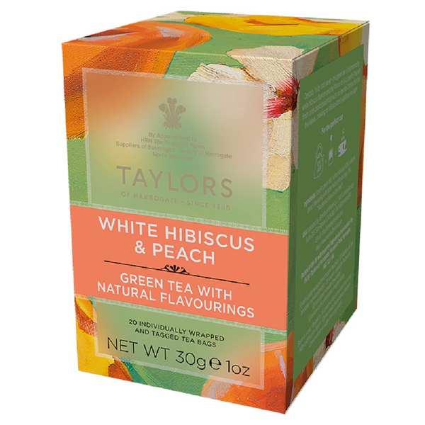 Taylors of Harrogate White Hibiscus & Peach vihreä tee 20ps