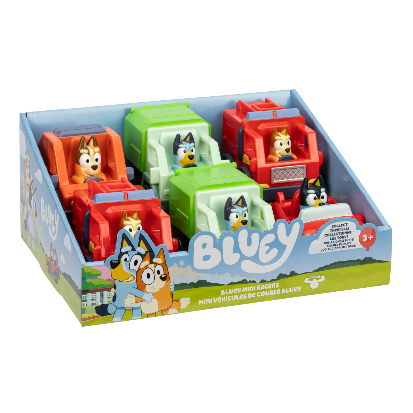 BLUEY Mini Racers-hahmoauto 4 eril.