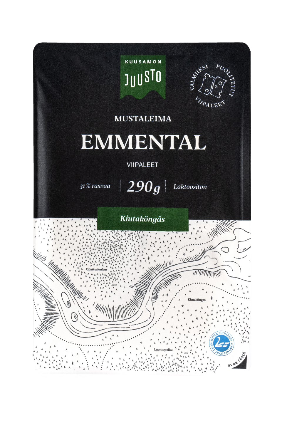 Kuusamon Juusto mustaleima Emmentalviipale 290g