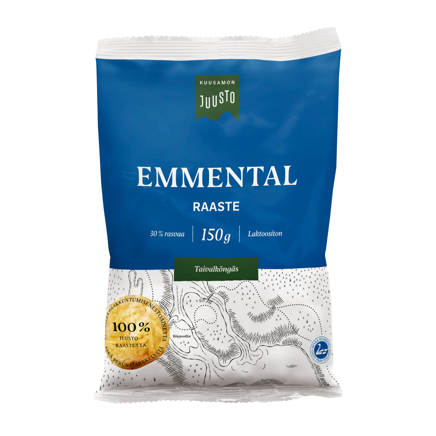 Kuusamon Juusto emmentalraaste 150g sinileima