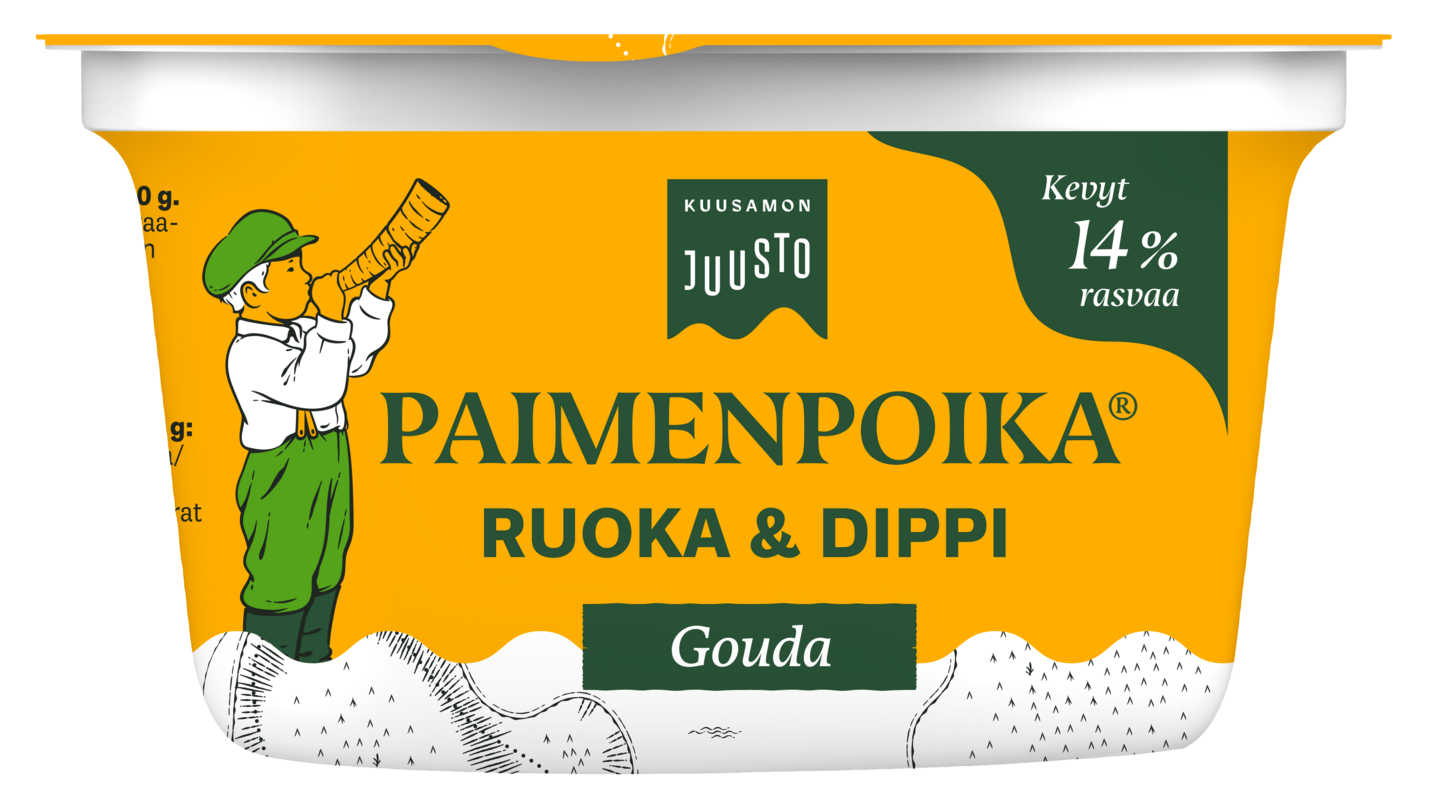 Kuusamon Juusto Paimenpoika Ruoka & Dippi sulatejuusto gouda 14% 200 g