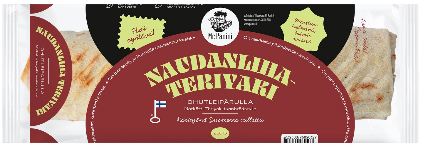 Mr. Panini naudanliha-teriyaki ohutleipärulla 250 g