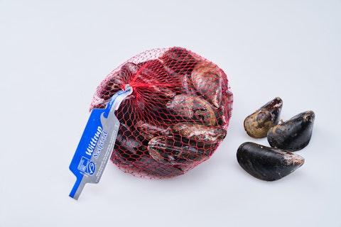 Wittrup Seafood elävä sinisimpukka 1kg MSC verkkopussi