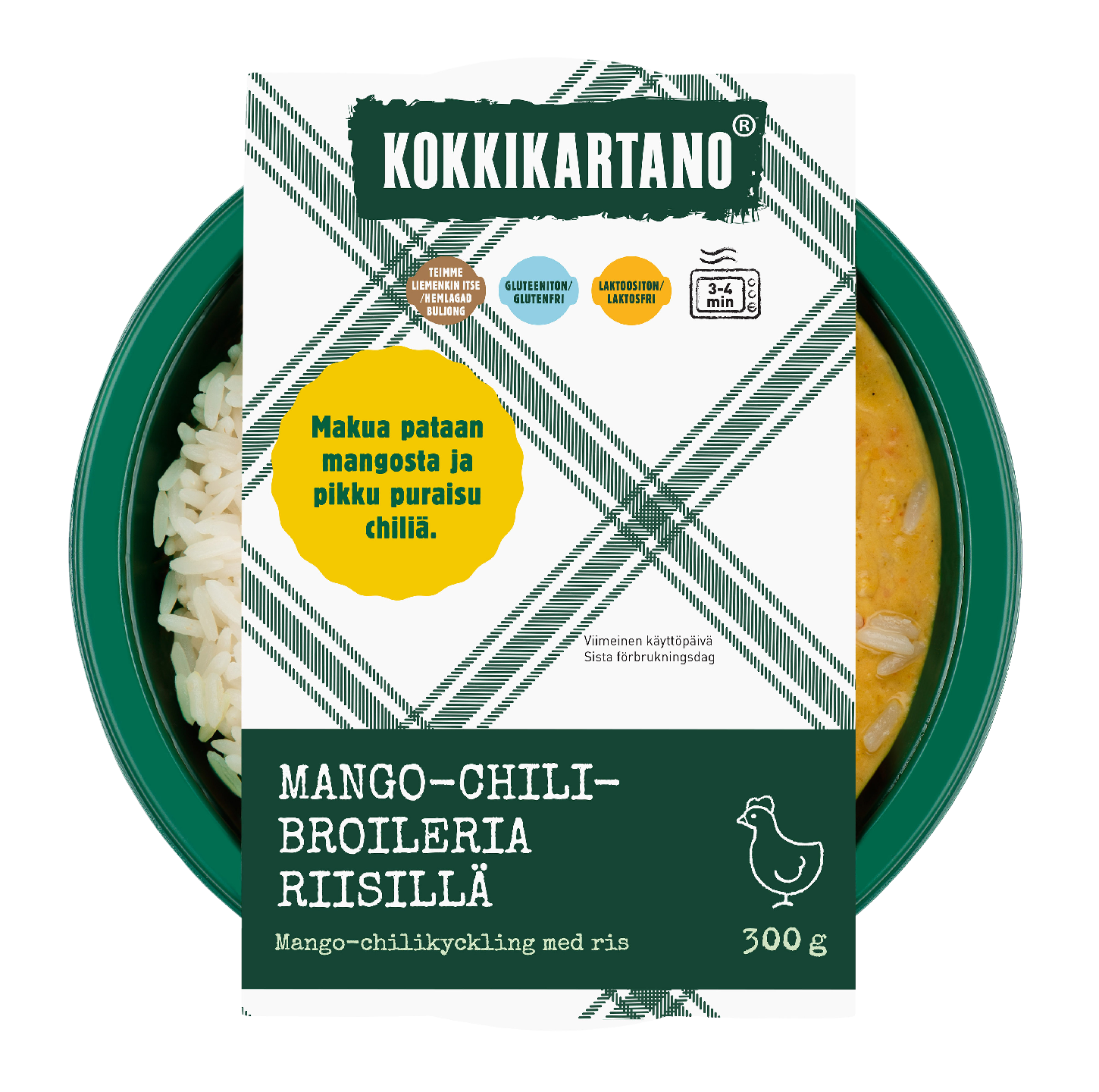 Kokkikartano mango-chilibroileripata riisillä 300g