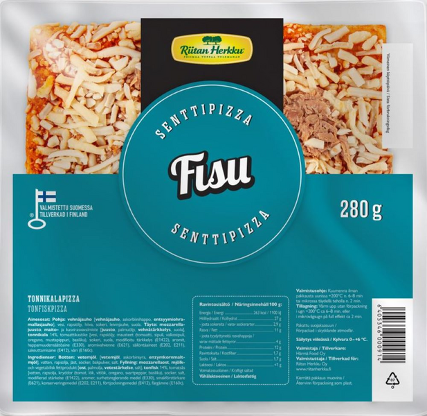 RiitanHerkku Fisu tonnikala pizza 280g | K-Ruoka Verkkokauppa