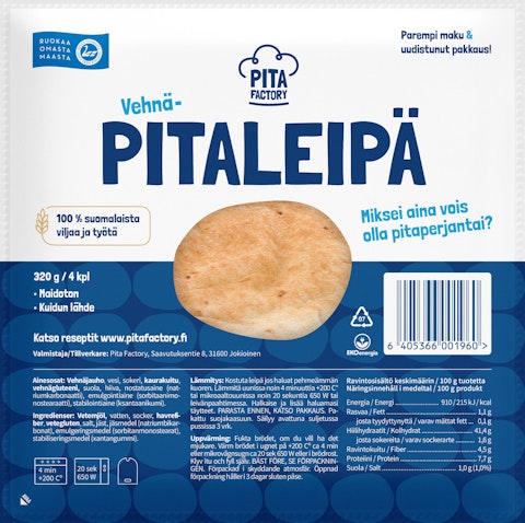 Pita Factory pitaleipä 4kpl/320g