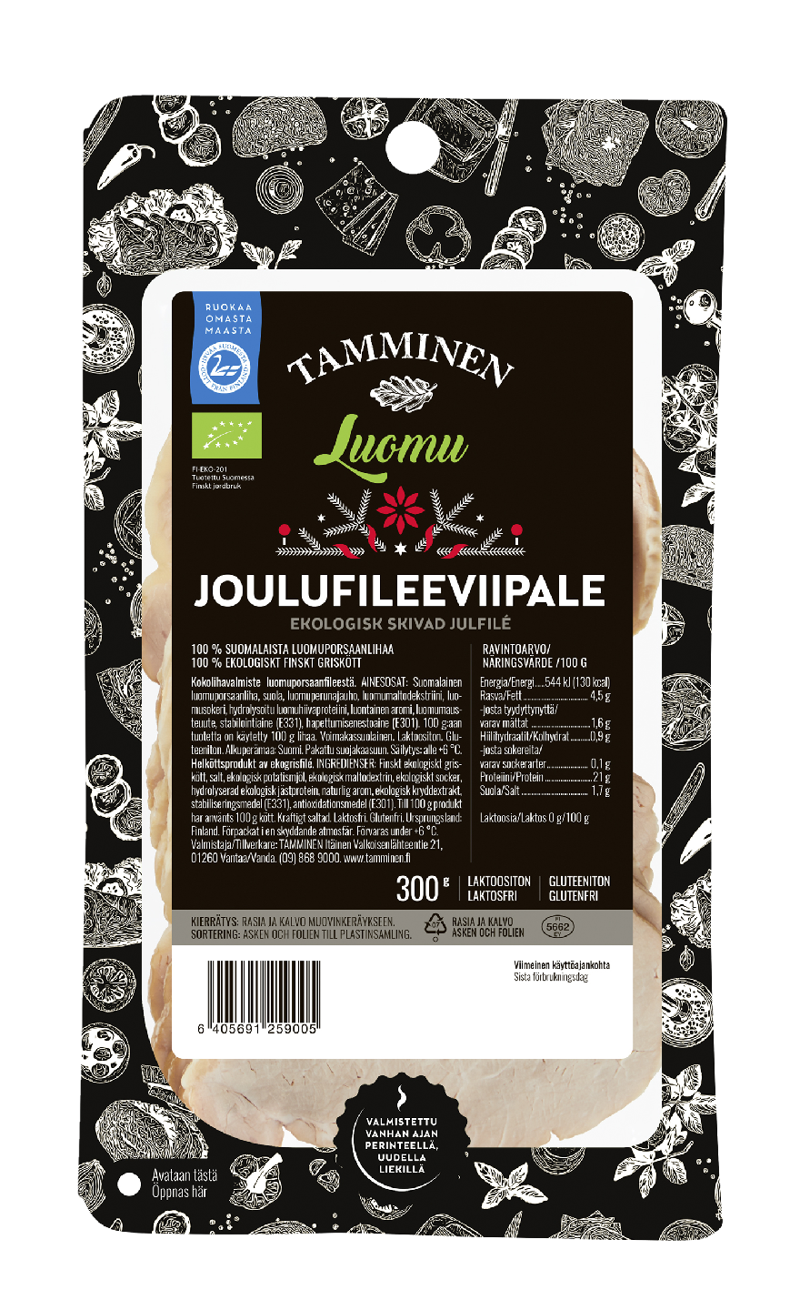 Tamminen joulufileeviipale 300g kypsä luomu