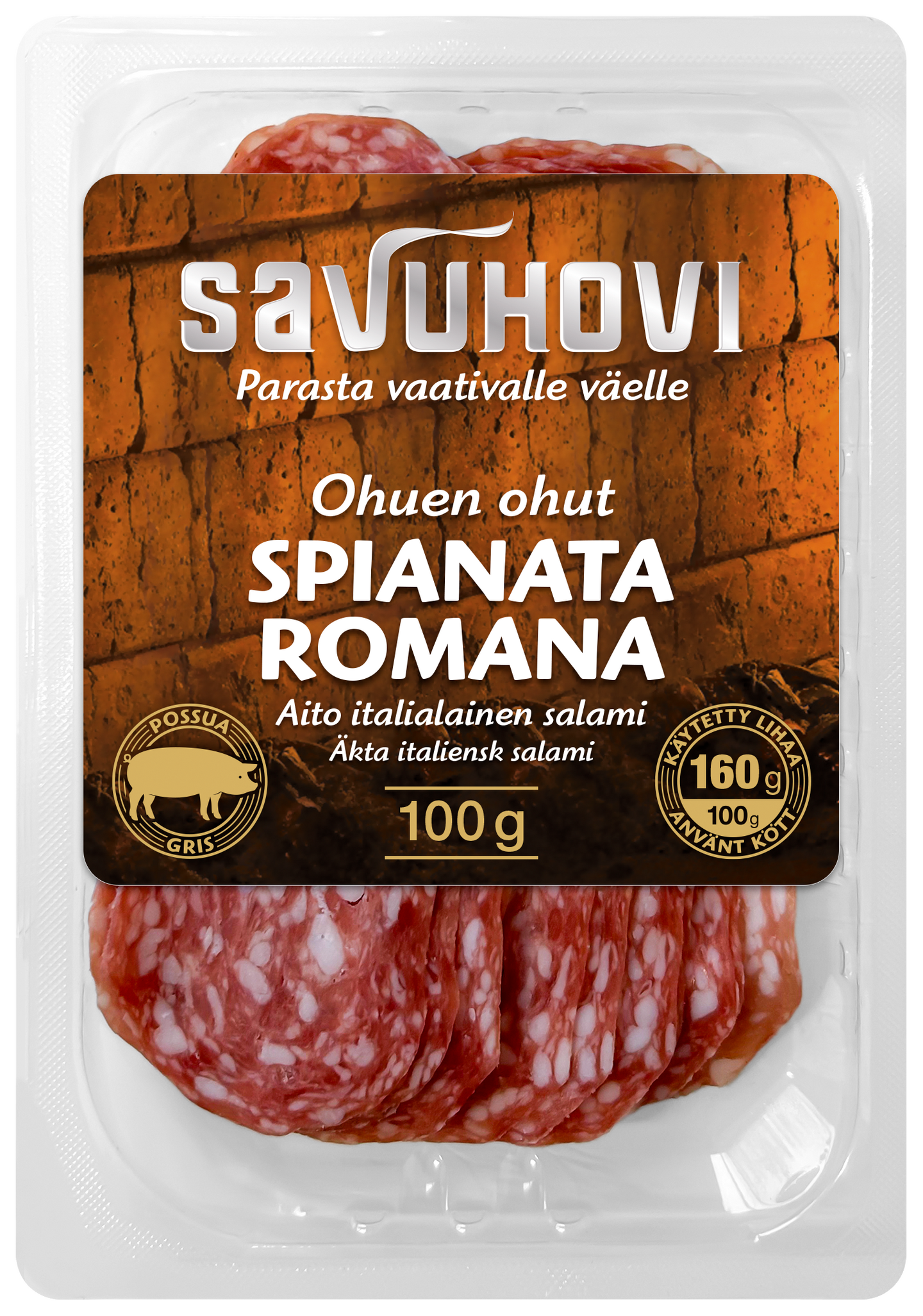 Savuhovi Ohuen ohut Spianata Romana salami 100g KRuoka Verkkokauppa