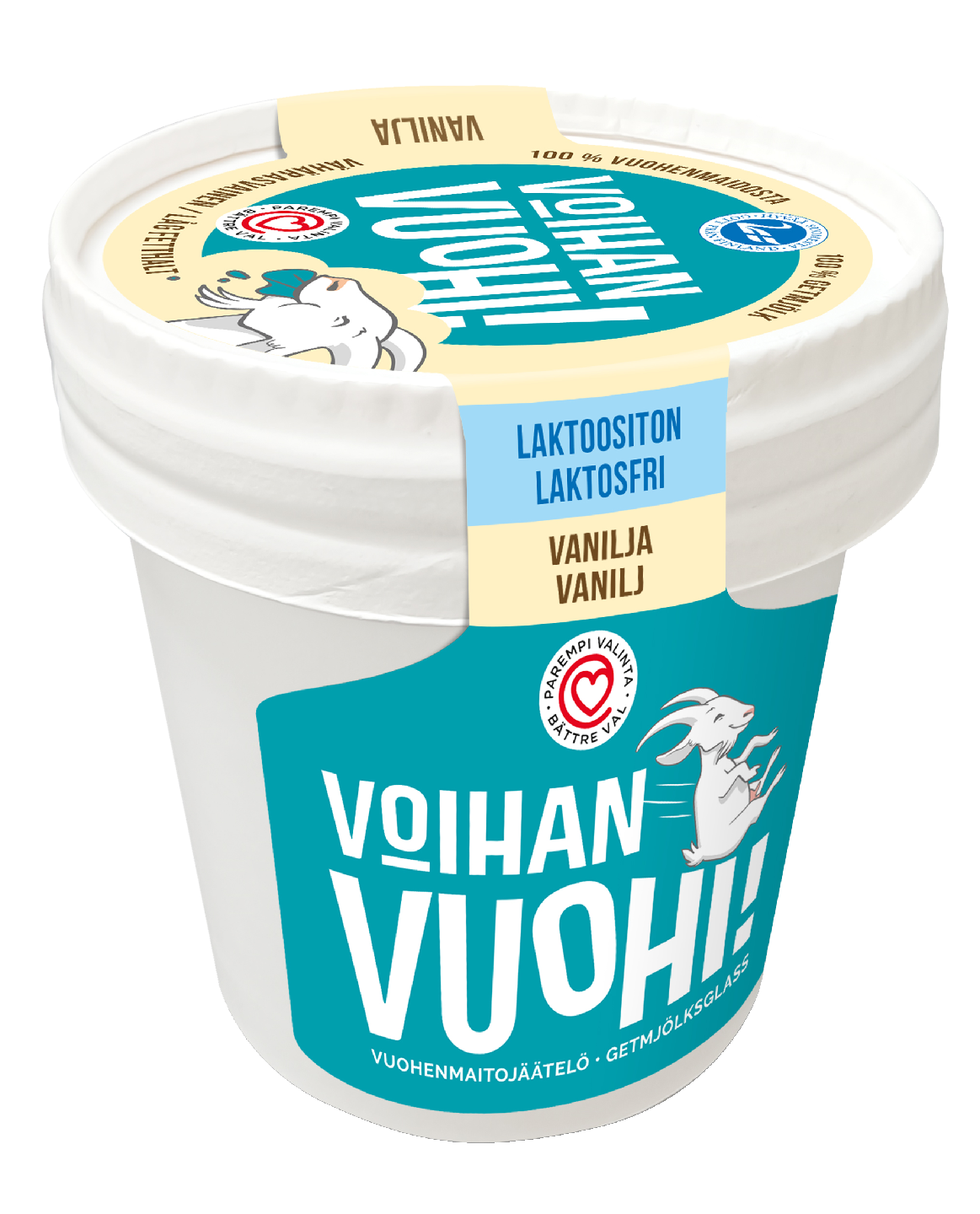 Voihan Vuohi! Vuohenmaitojäätelö pikari vanilja 160 ml laktoositon, gluteeniton