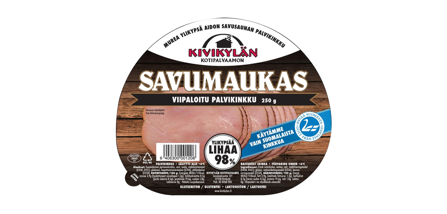 Kivikylän savumaukas viipaloitu palvikinkku 250 g | K-Ruoka Verkkokauppa