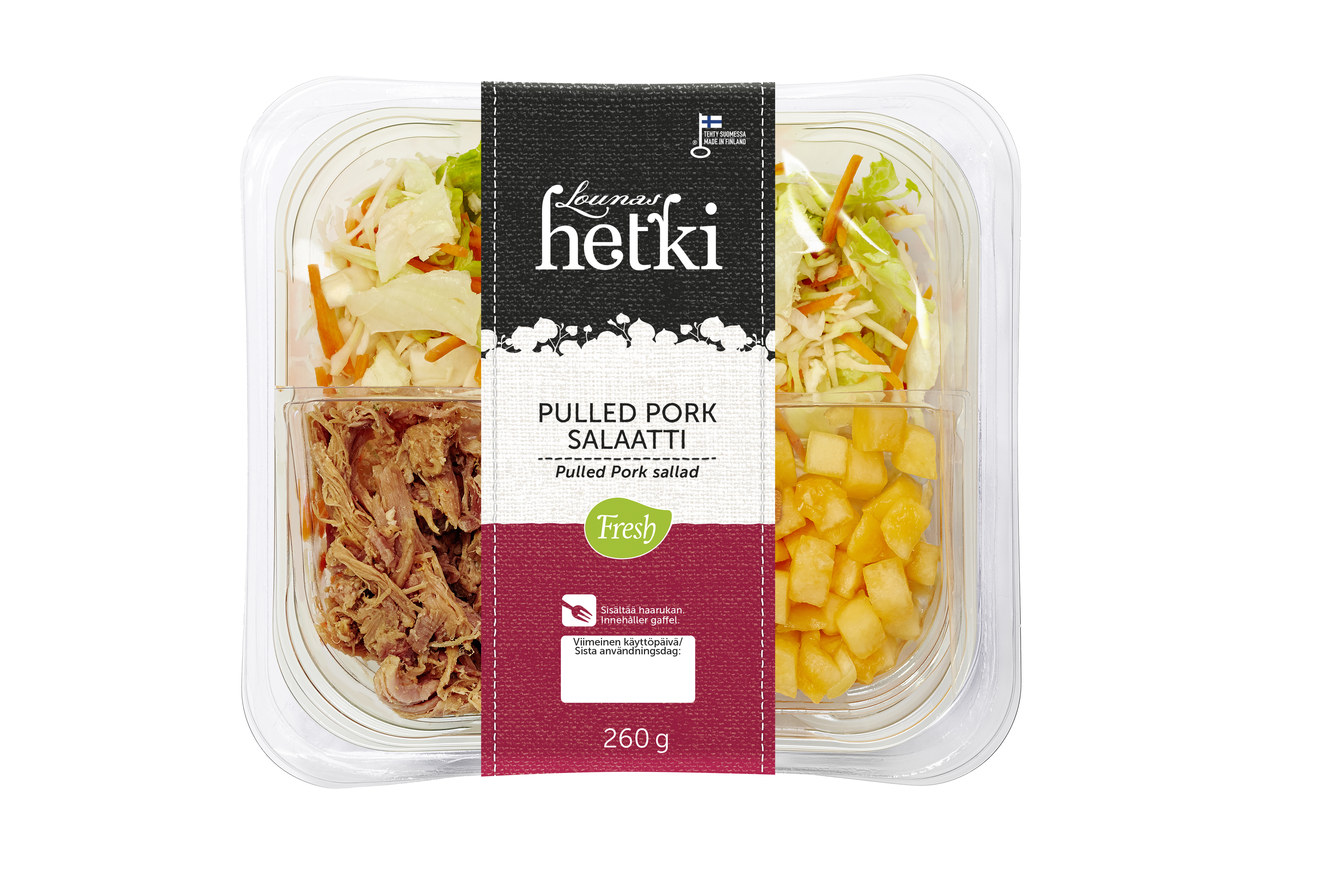 Fresh LounasHetki pulled pork cole slaw salaatti 260g | K-Ruoka Verkkokauppa