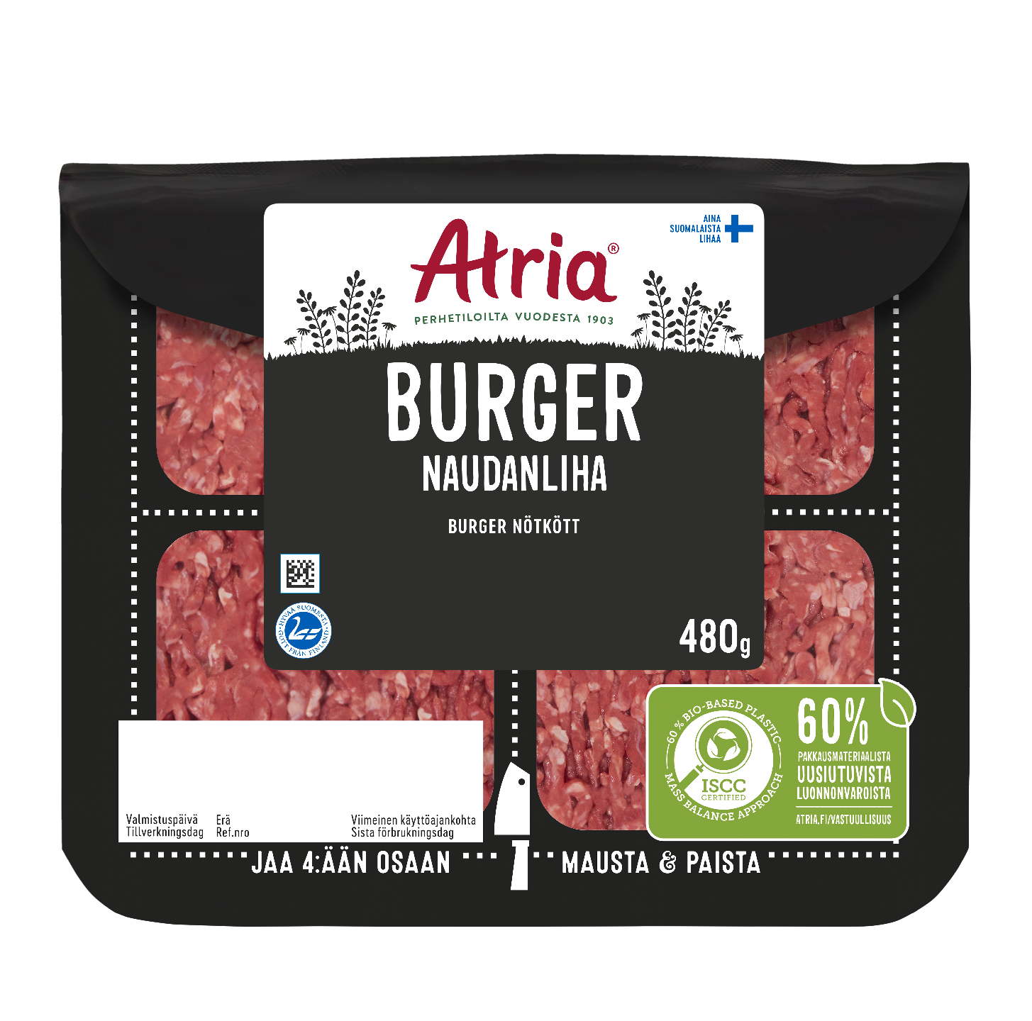 Atria Burger naudanliha 480 g | K-Ruoka Verkkokauppa