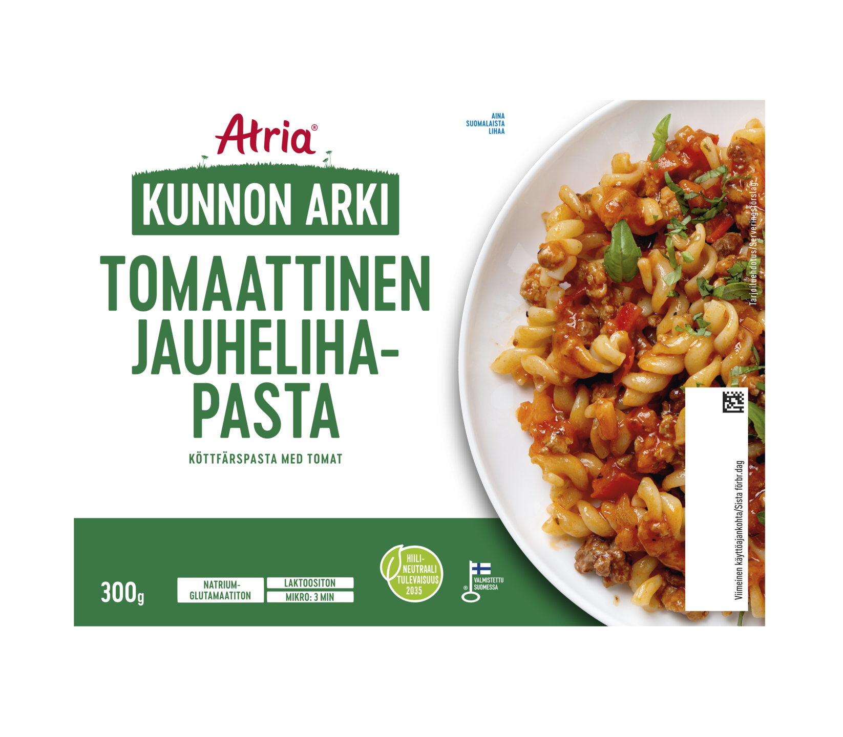 Atria Kunnon Arki tomaattinen jauhelihapasta 300g | K-Ruoka Verkkokauppa