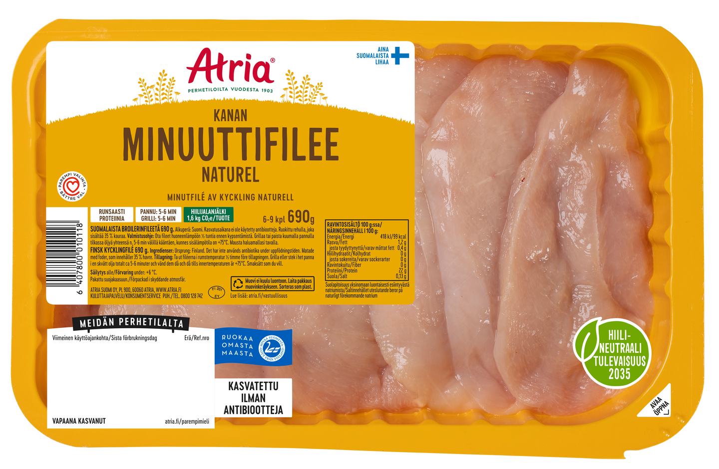 Atria Kanan Minuuttifilee Naturel 690g