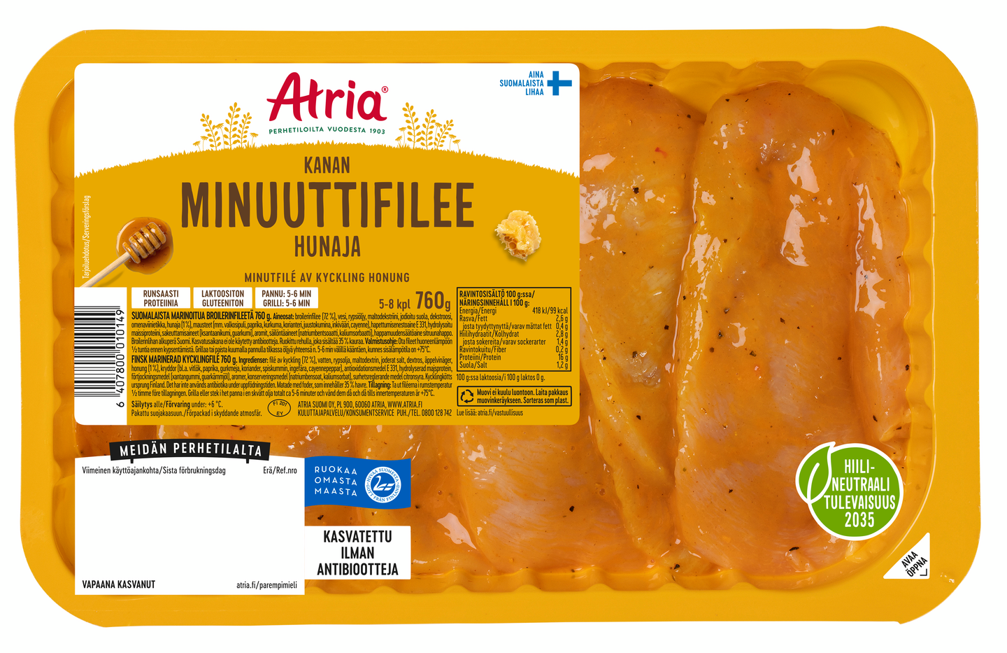 Atria Kanan Minuuttifilee Hunaja 760g
