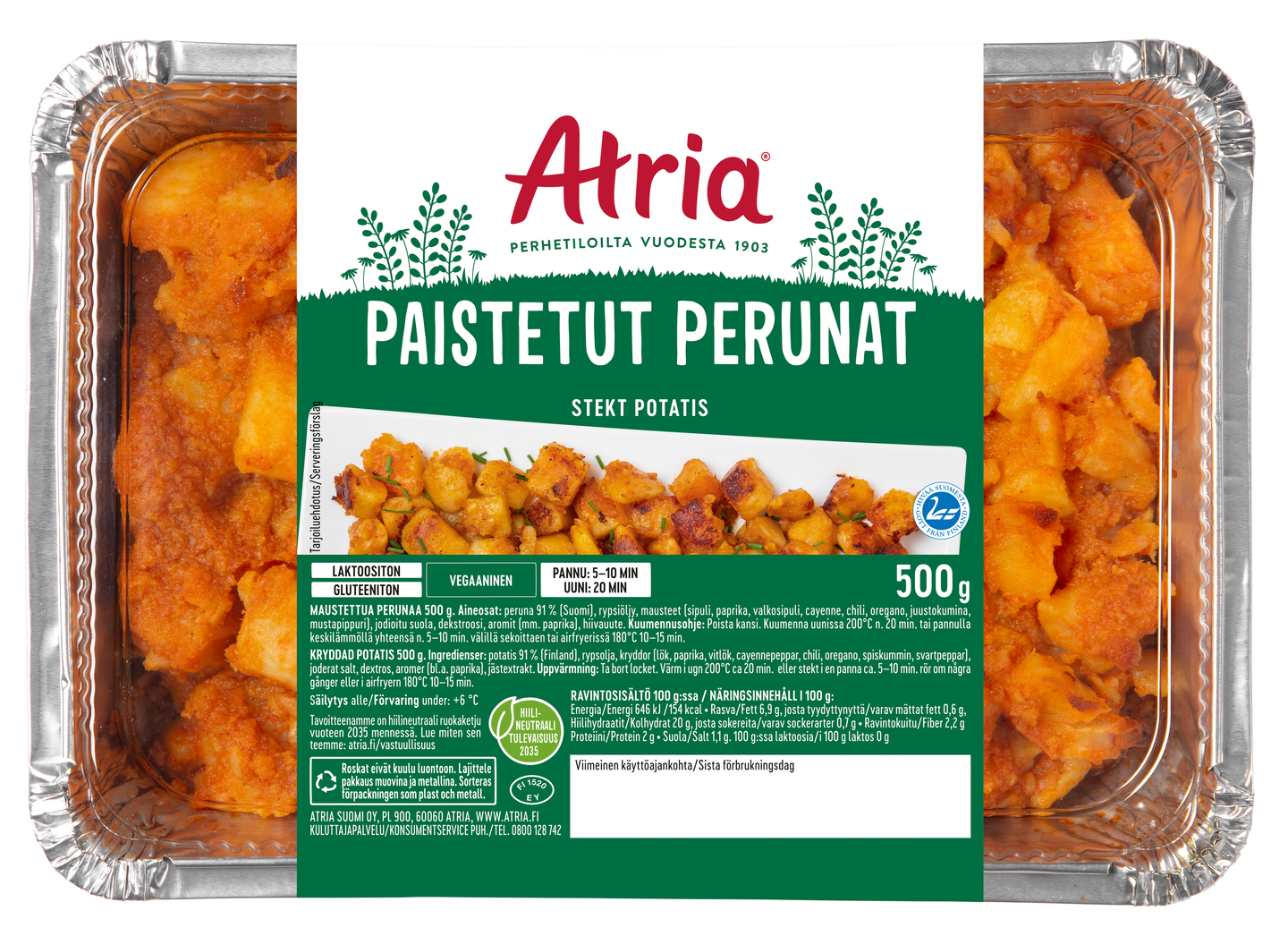 Atria Paistetut Perunat 500g K Ruoka Verkkokauppa