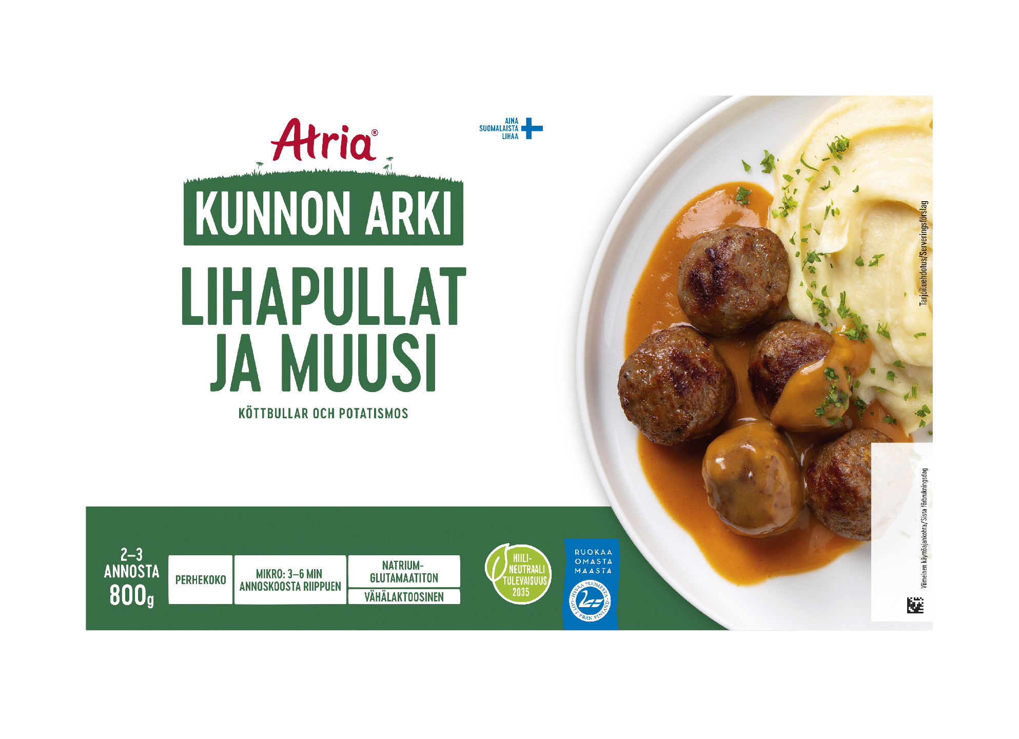 Atria Kunnon Arki lihapullat ja muusi 800g