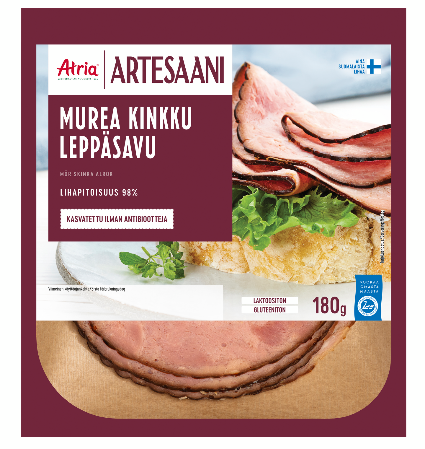 Atria Artesaani Murea Kinkku Leppäsavu 180g