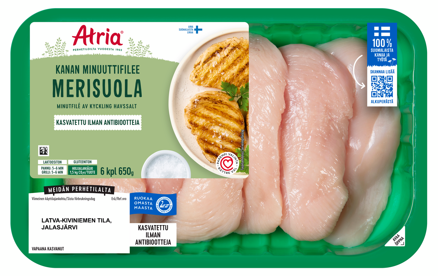 Atria Kanan Minuuttifilee Merisuola 650g