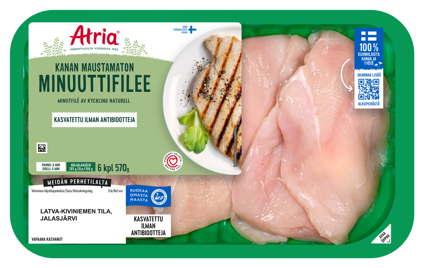 Atria kanan minuuttifilee maustamaton 570 g