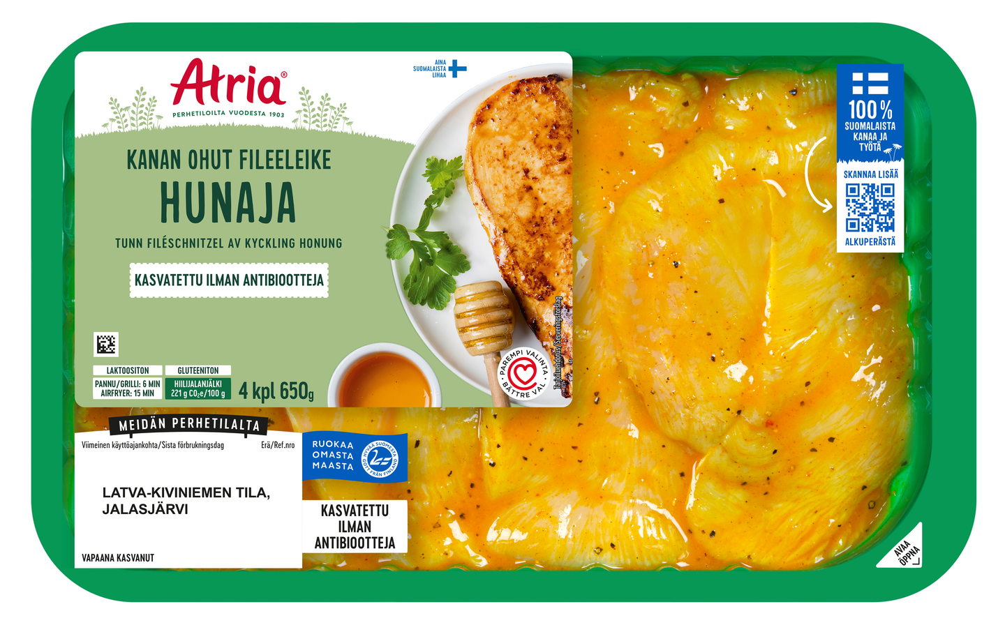 Atria kanan ohut fileeleike hunaja 650 g