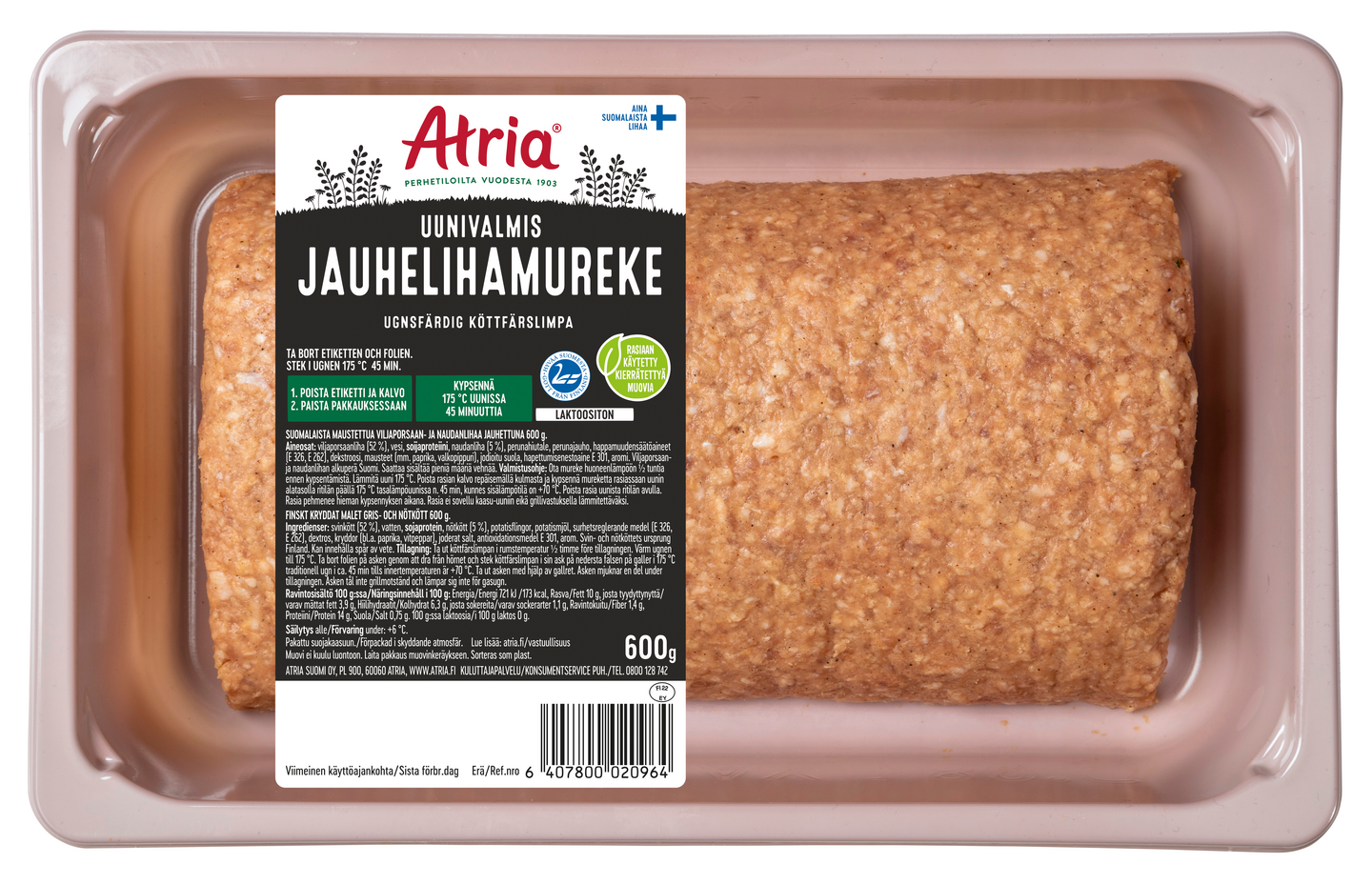 Atria Uunivalmis Jauhelihamureke 600 g