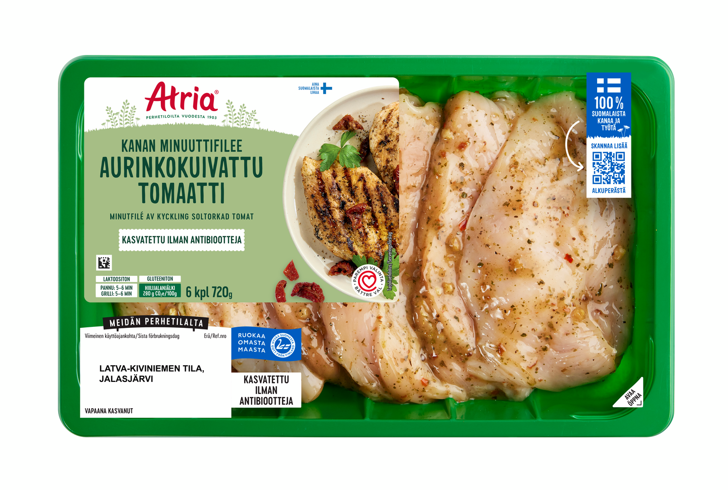 Atria Kanan minuuttifilee aurinkokuivattu tomaatti 720 g
