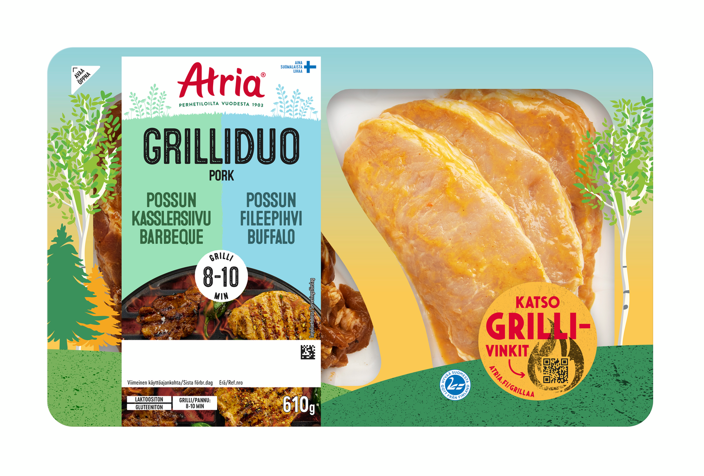 Atria Grilliduo Pork 610 g
