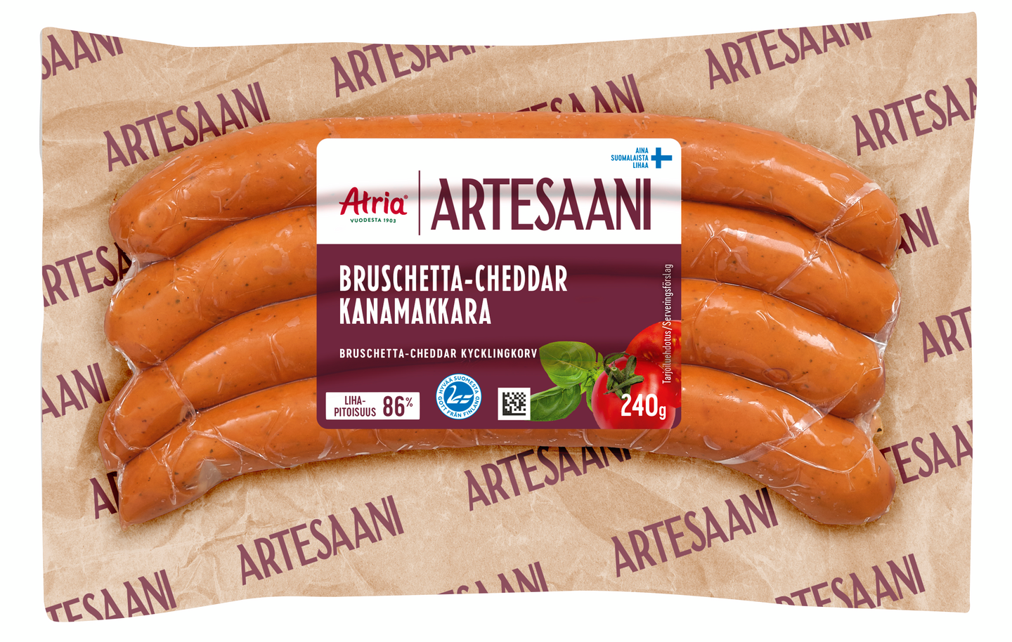 Atria Artesaani bruschetta-cheddar kanamakkara 240g
