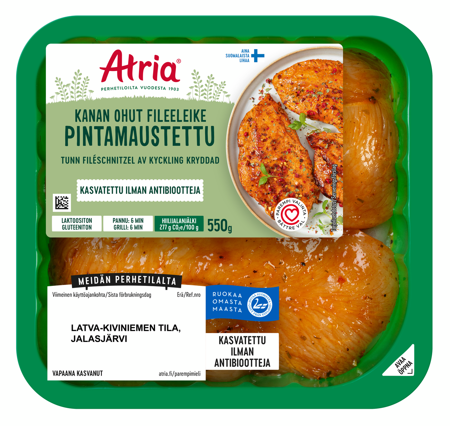 Atria Kanan Ohut Fileeleike Pintamaustettu 550g