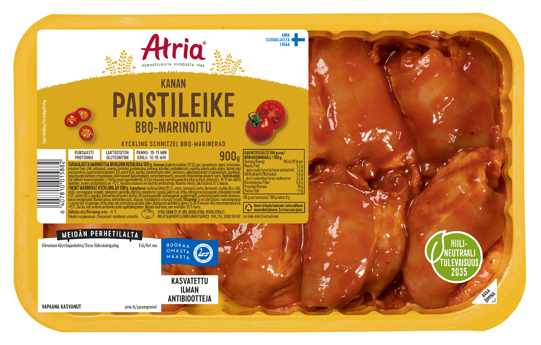 Atria kanan paistileike BBQ-marinoitu 900 g