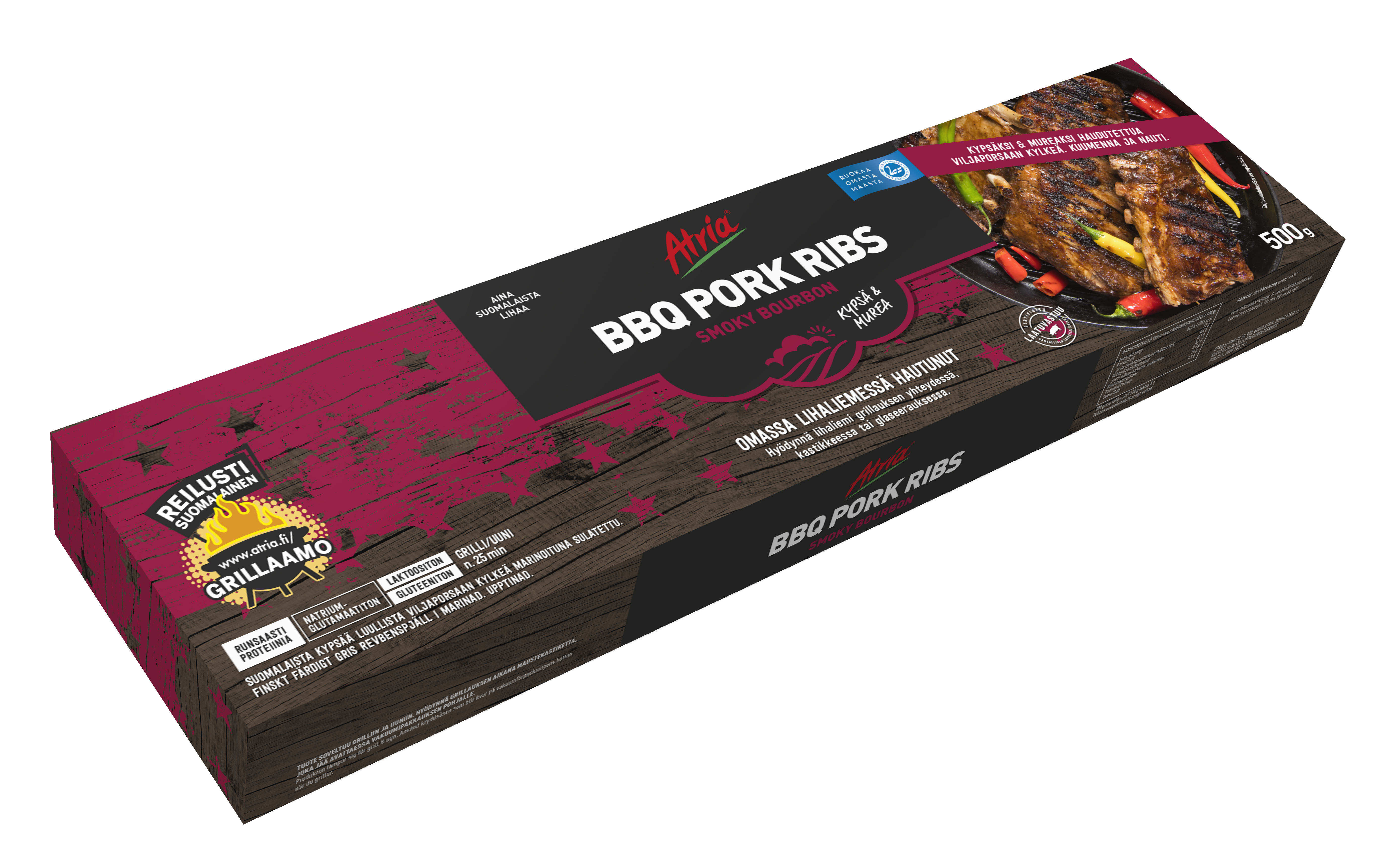 Atria 500g BBQ Smoky Bourbon Pork Ribs | K-Ruoka Verkkokauppa