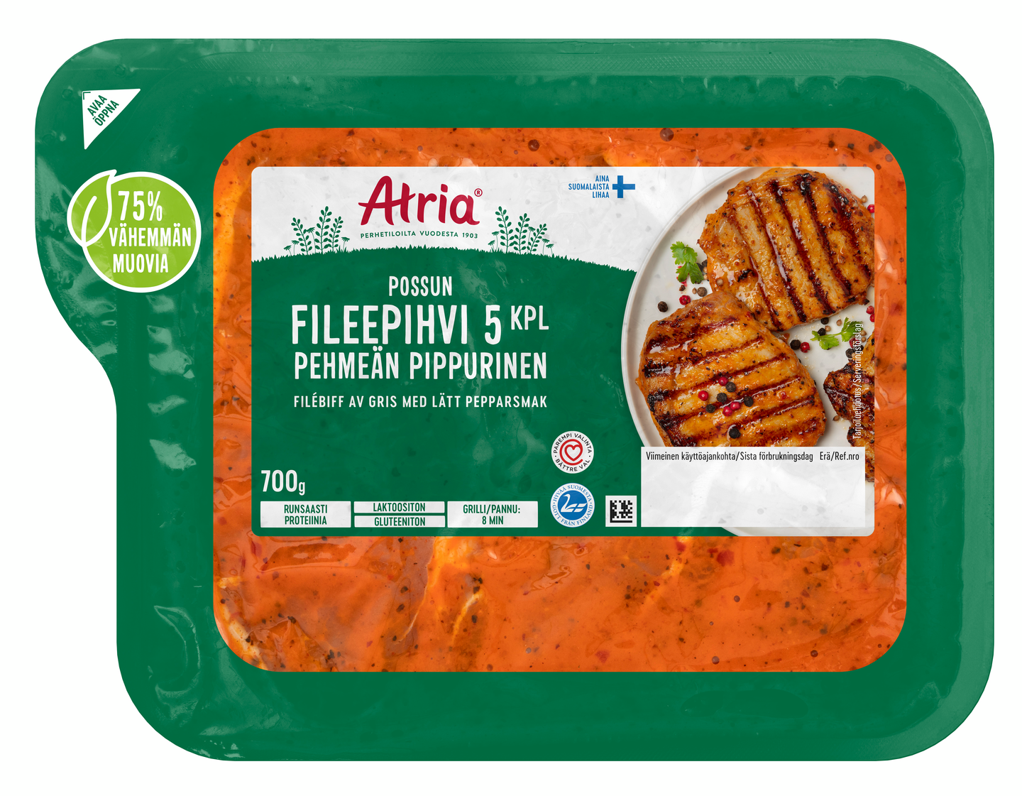 Atria Possun Fileepihvi Pehmeän Pippurinen 700g