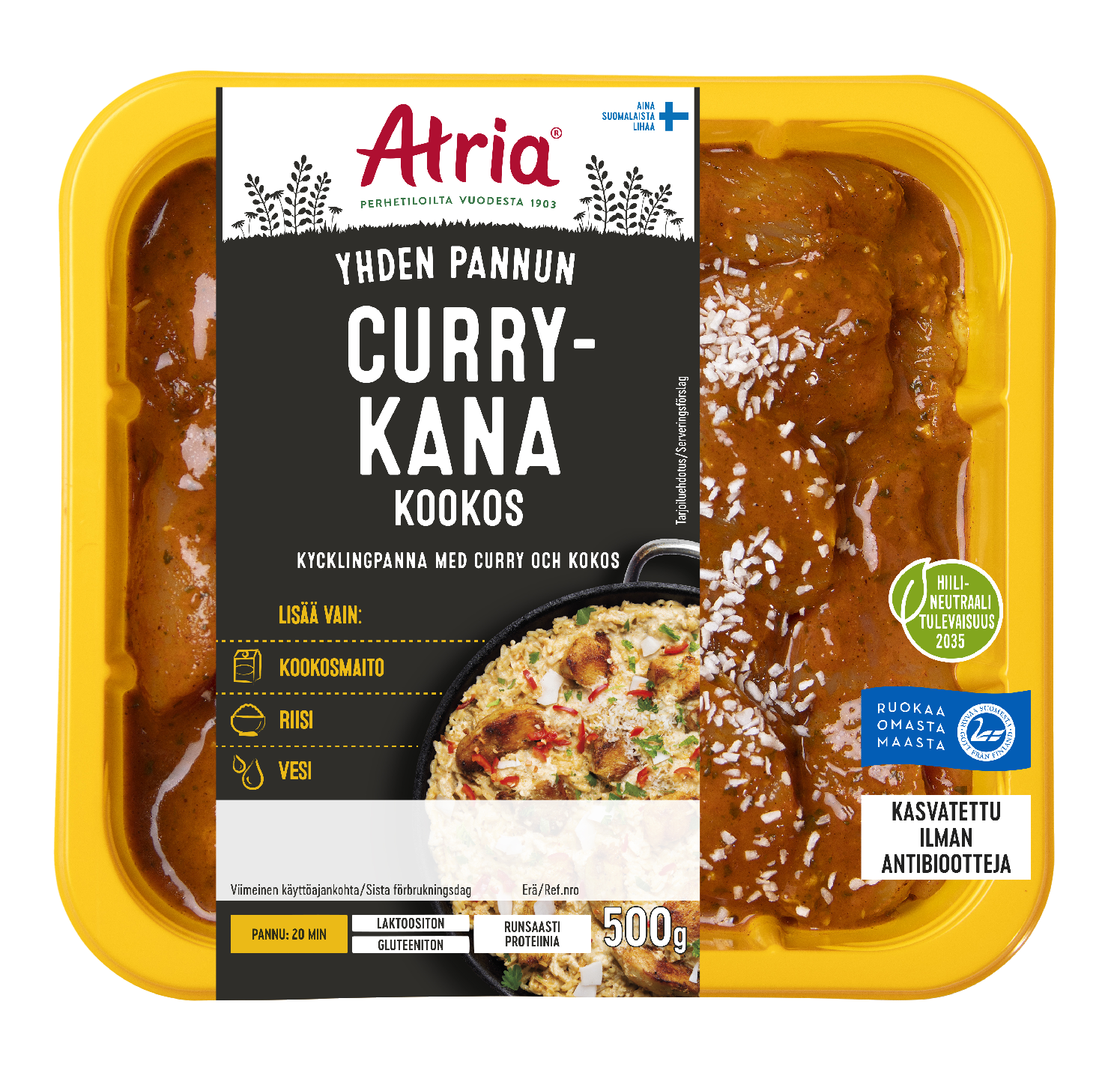 Atria Yhden Pannun Currykana Kookos 500g | K-Ruoka Verkkokauppa