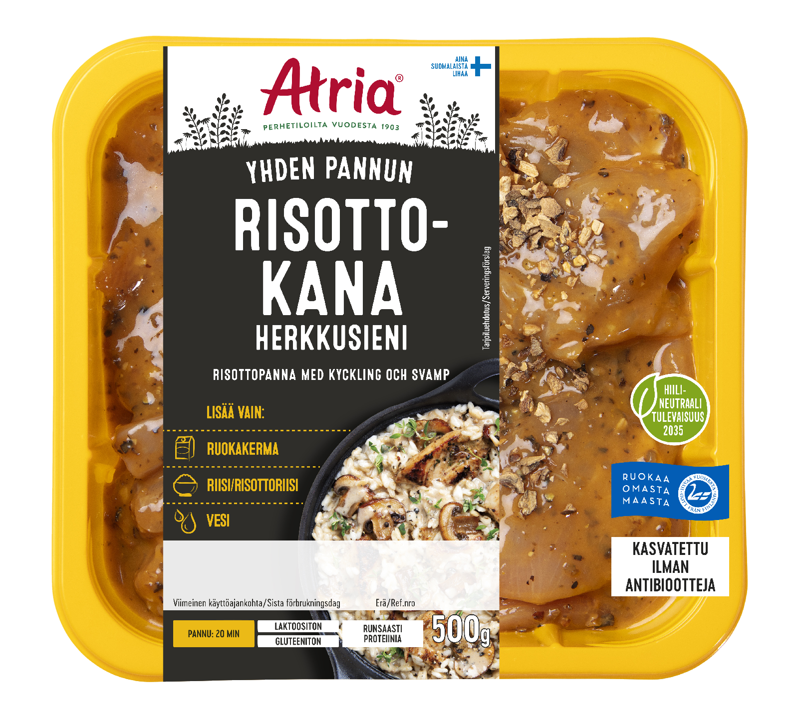 Atria Yhden Pannun Risottokana Herkkusieni 500g | K-Ruoka Verkkokauppa