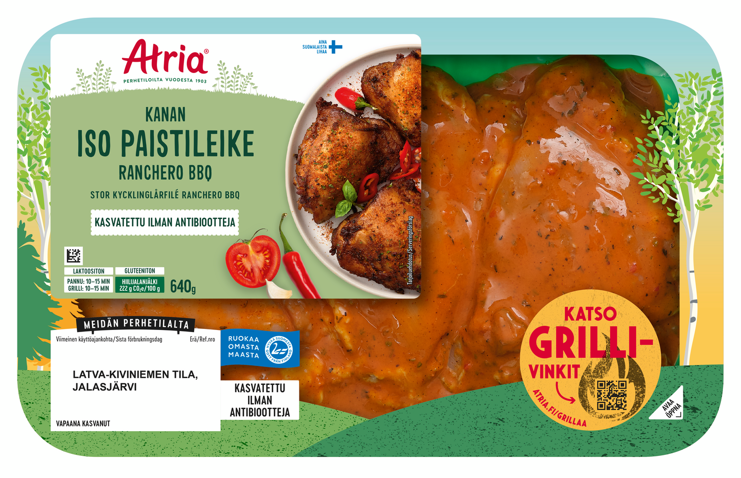 Atria kanan iso paistileike ranchero BBQ 640 g