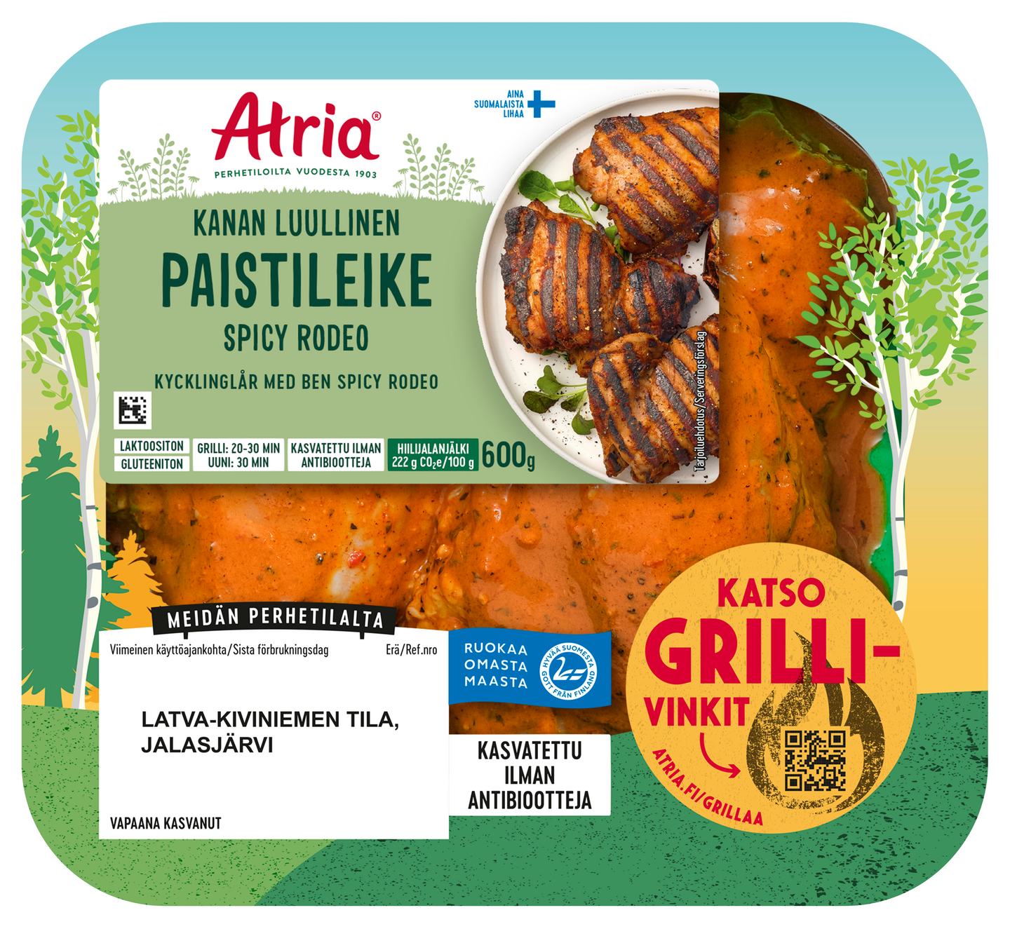 Atria kanan luullinen paistileike spicy rodeo 600 g
