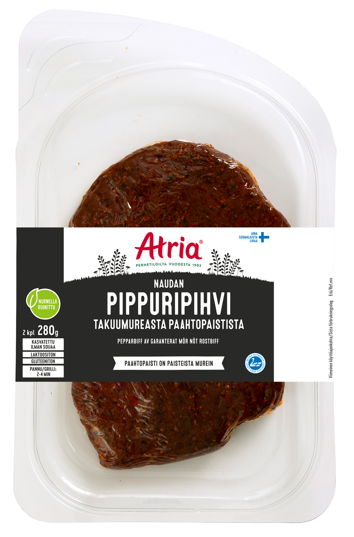 Atria takuumurea perhetilan nauta pippuripihvi 2kpl 280g