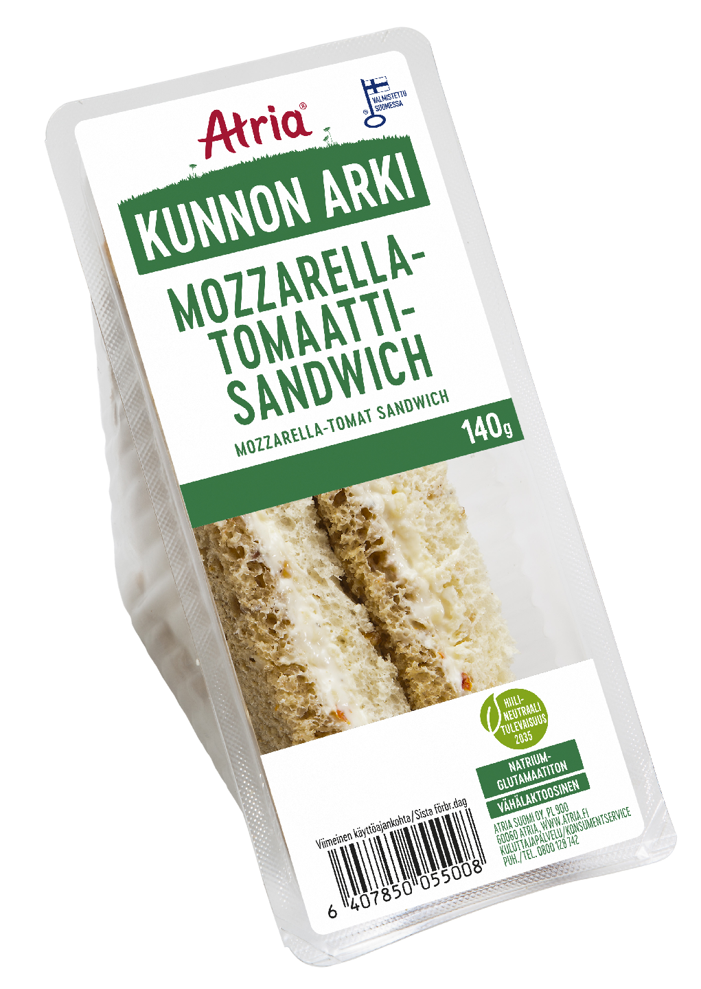 Atria kunnon arki mozzarella-tomaatti sandwich 140g