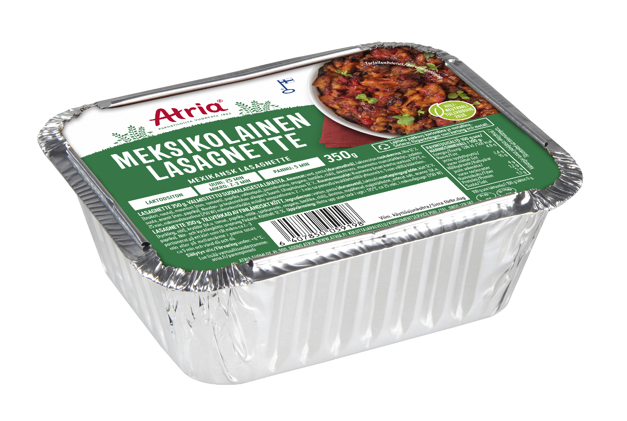 Atria meksikolainen lasagnette 350g | K-Ruoka Verkkokauppa