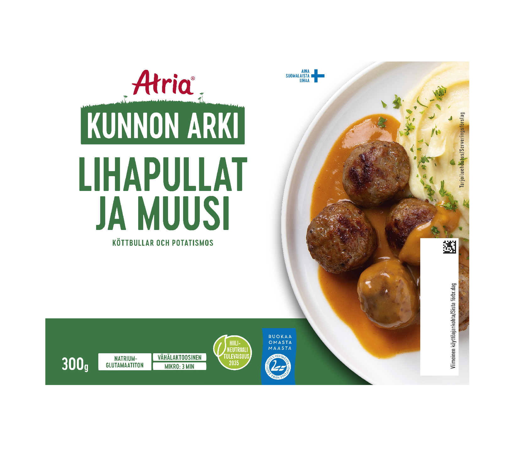 Atria Kunnon arki lihapullat ja muusi 300g