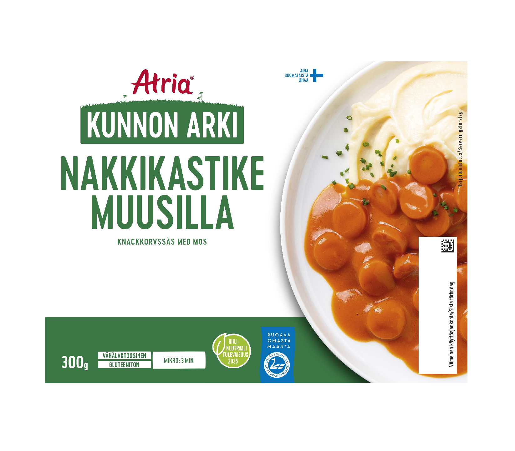 Atria Kunnon arki nakkikastike muusilla 300g