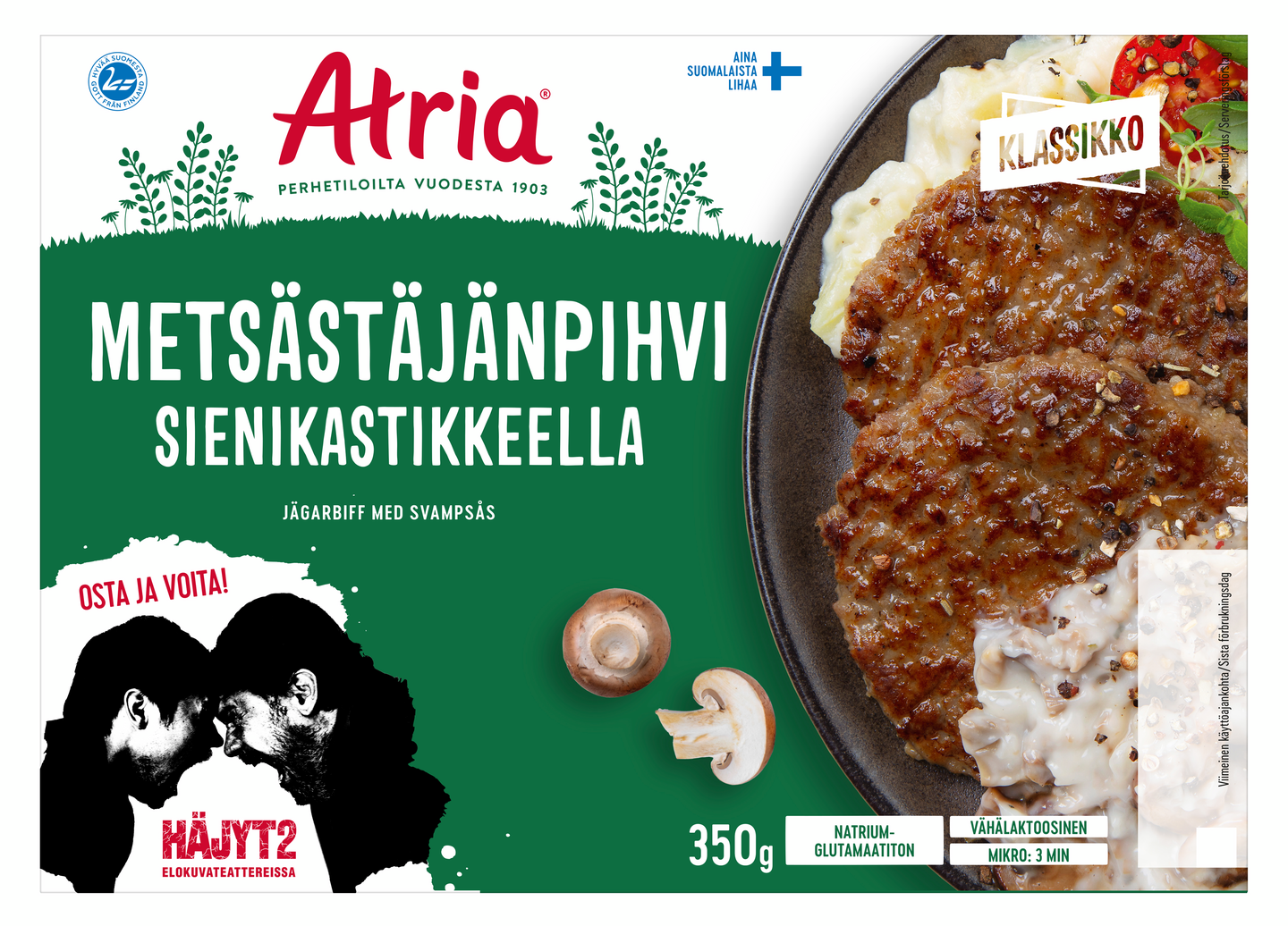 Atria metsästäjänpihvi sienikastikkeella 350g | K-Ruoka Verkkokauppa