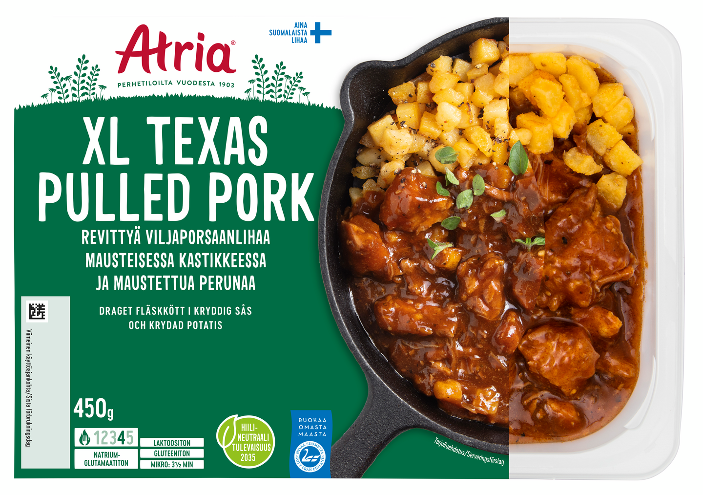 Atria XL Texas pulled pork 450g | K-Ruoka Verkkokauppa