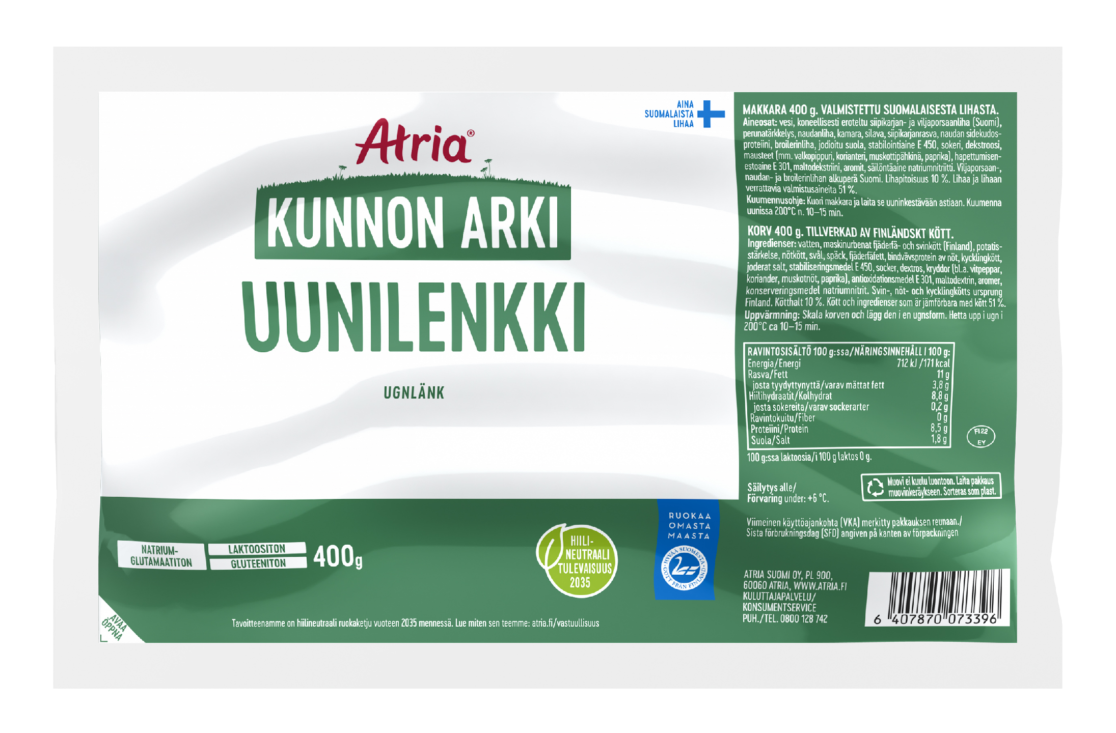 Atria Kunnon Arki Uunilenkki 400g