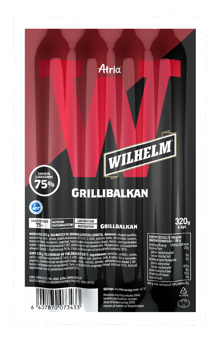 Atria Wilhelm Grillibalkan 320g