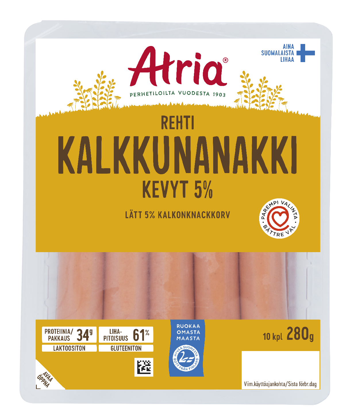 Atria rehti kalkkunanakki kevyt 5% 280g