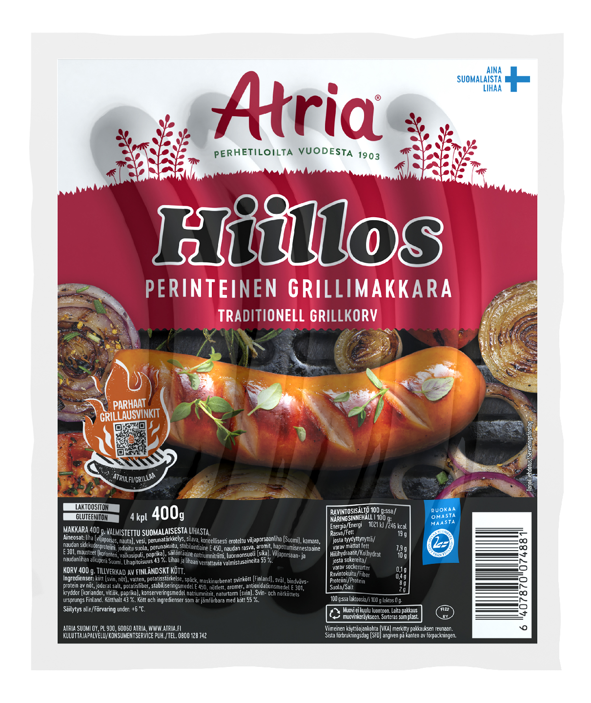 Atria Hiillos Grillimakkara 400g