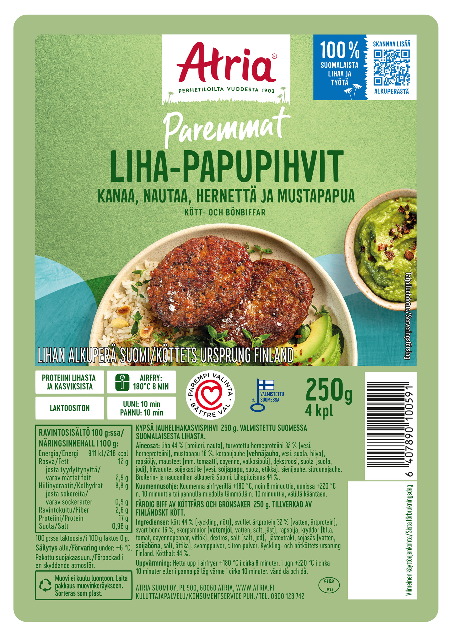 Atria liha-papupihvit 250g